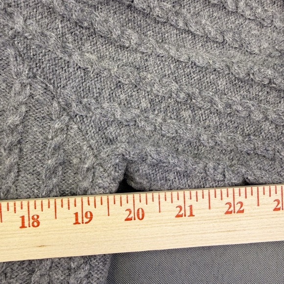 Brooks Brothers Sweater Womens M Wool Italian Yarn Cable Knit Crewneck Gray - Picture 7 of 11